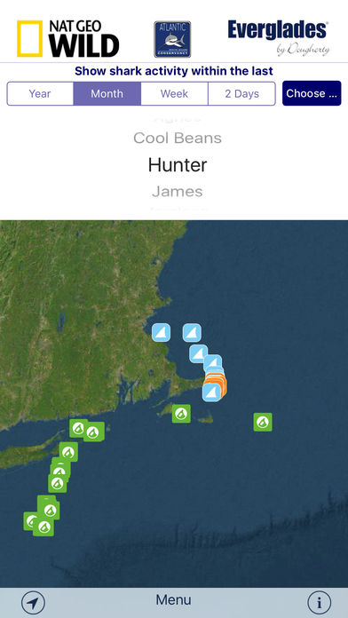 The Sharktivity app provides info on great white shark sightings on cape cod.