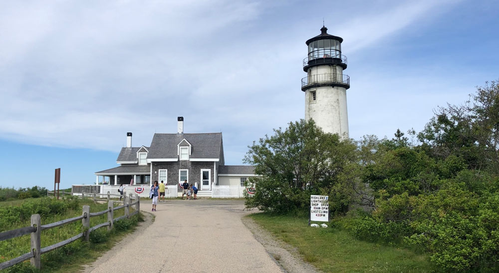 Highland Light, also known as Cape Cod Lighthouse, offers a great view of the sand dunes below. 