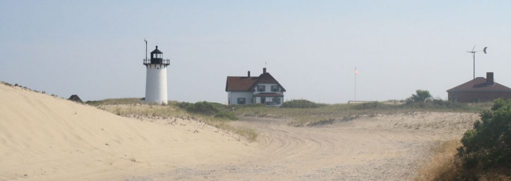Race Point Lighthouse as seen from the ORV trails of the Cape Cod National Seashore in Ptown.