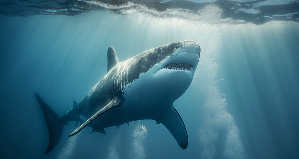 Great white shark sightings at Nauset Beach occur all summer long - be careful when swimming or surfing!