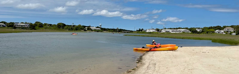 Kayaking on a tidal river in Cape Cod.