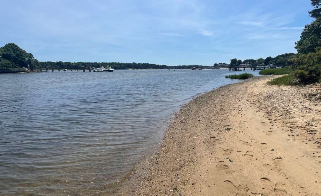 The Wilbur Park beach is one of several public beaches on the Bass River available to kayakers.